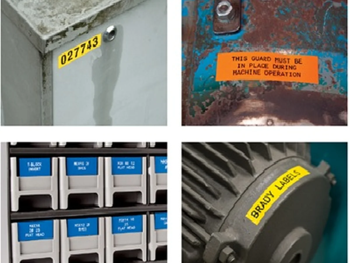 Placas y etiquetas de identificación aplicadas sobre maquinaria y activos industriales